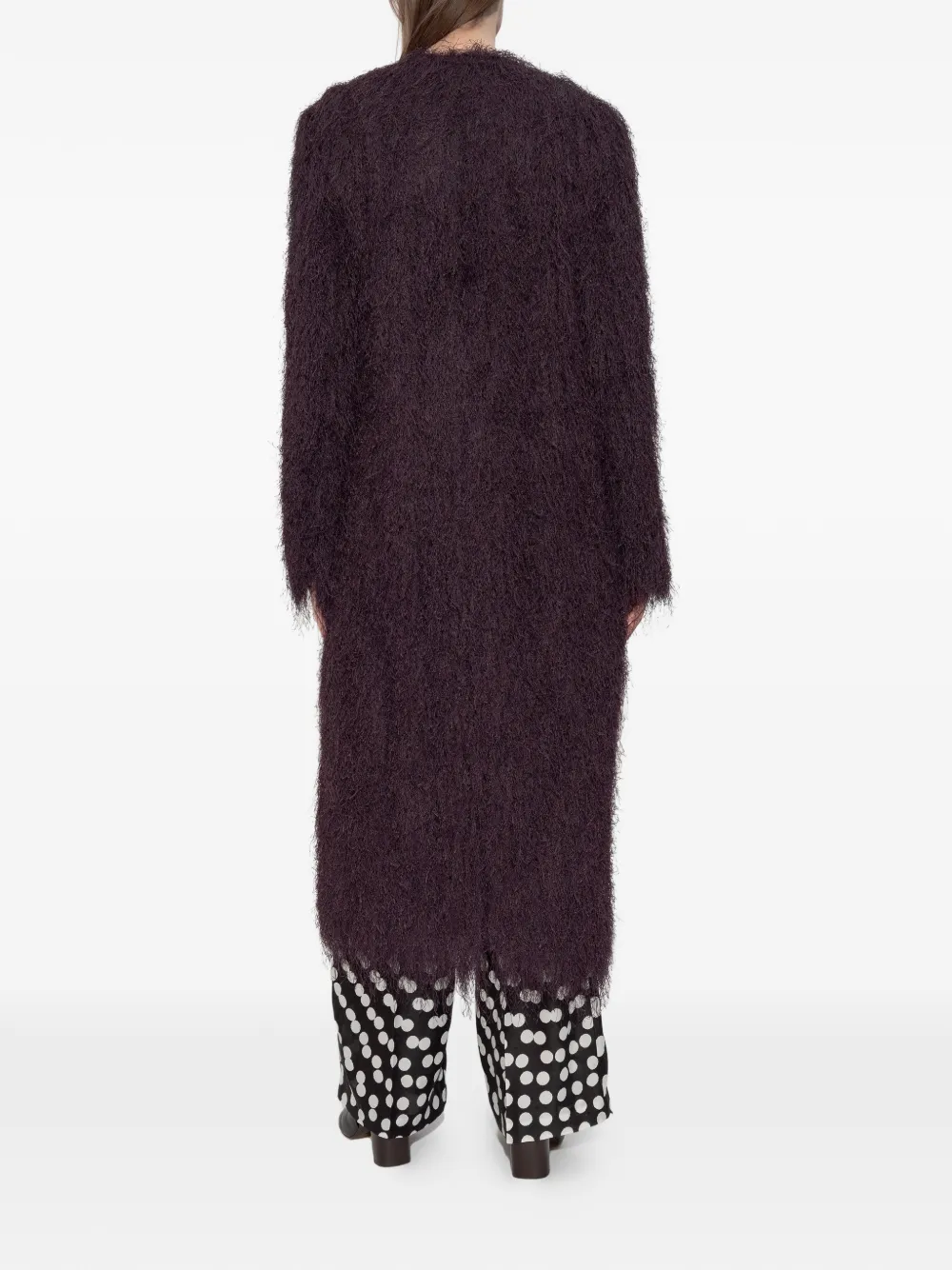 Purple jacket-coat, full body view