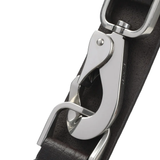 close up of black bags, showing texture of the cow leather fabric