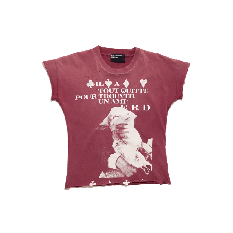 Burgundy t-shirt, front view