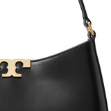 Close up of black bags, showing texture of the calf leather fabric