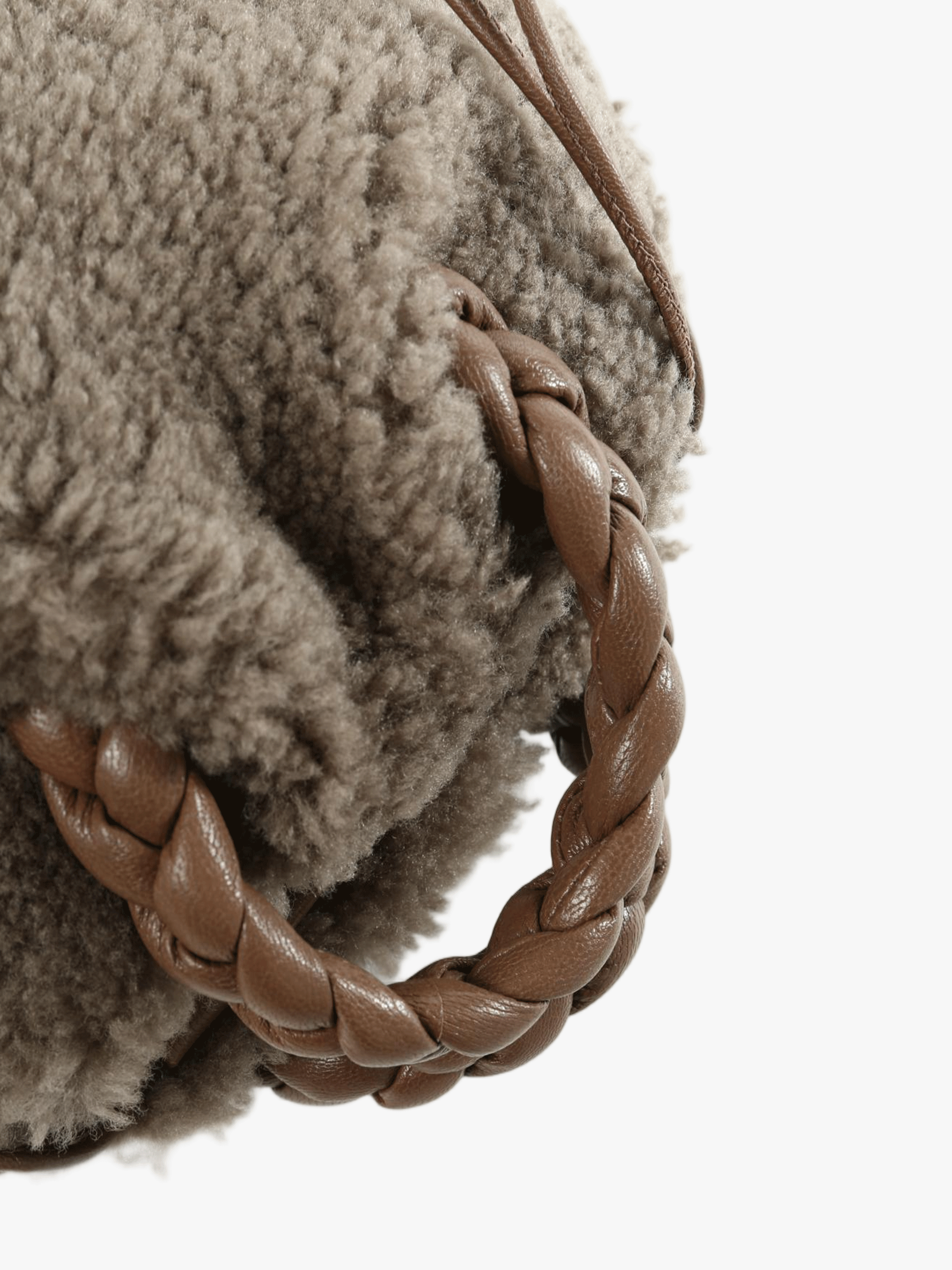 Close up of Tan bag, showing detail