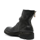 Black boots, back view