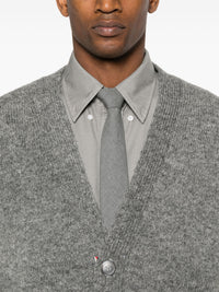 THOM BROWNE - Men Jersey Stitch Exaggerated Fit V Neck Cardigan