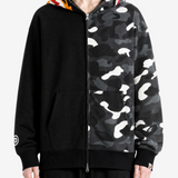 Black hoodie worn by a person, showing the hoodie fit