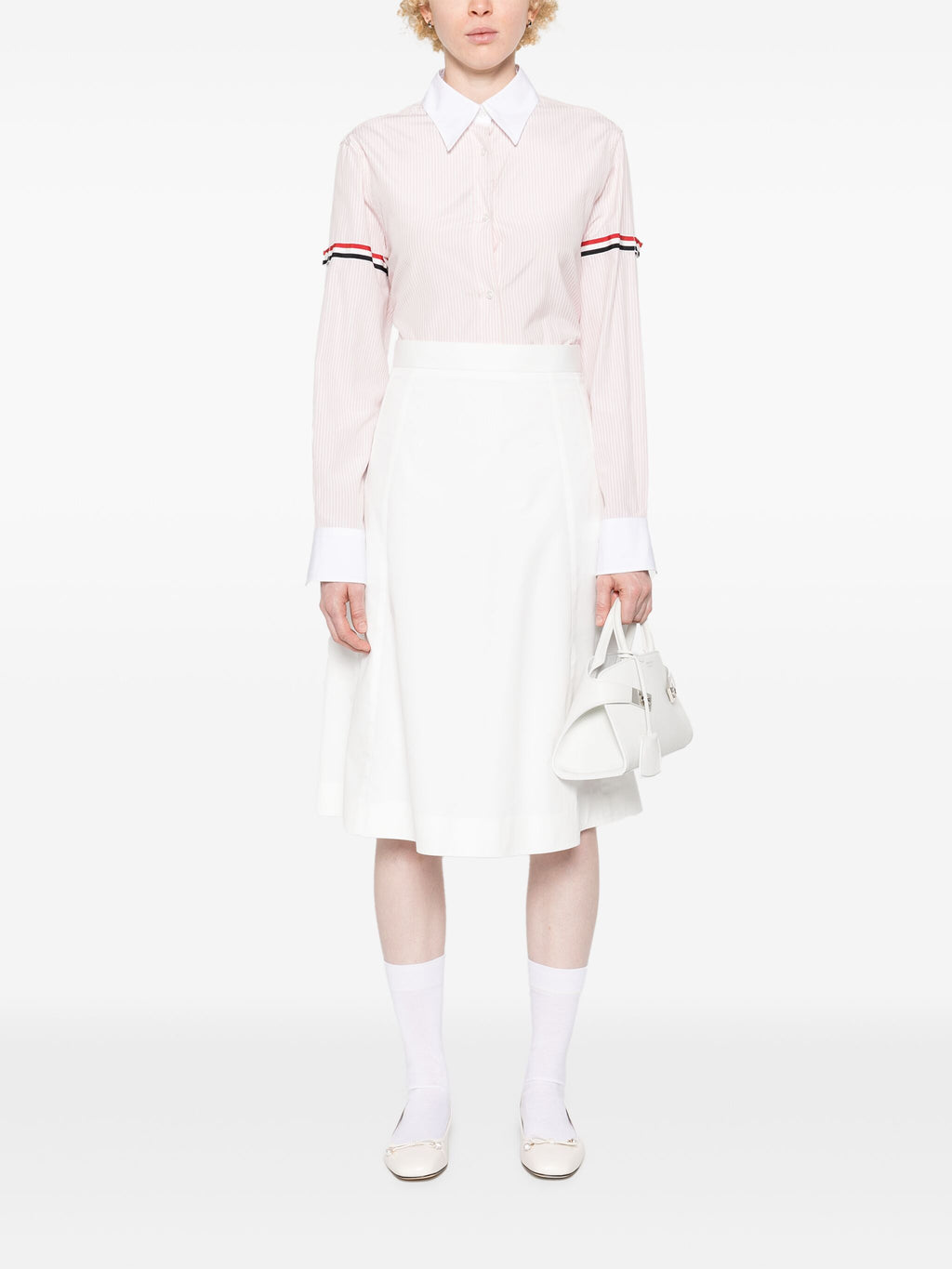 THOM BROWNE - Women Easy Fit Point Collar Shirt