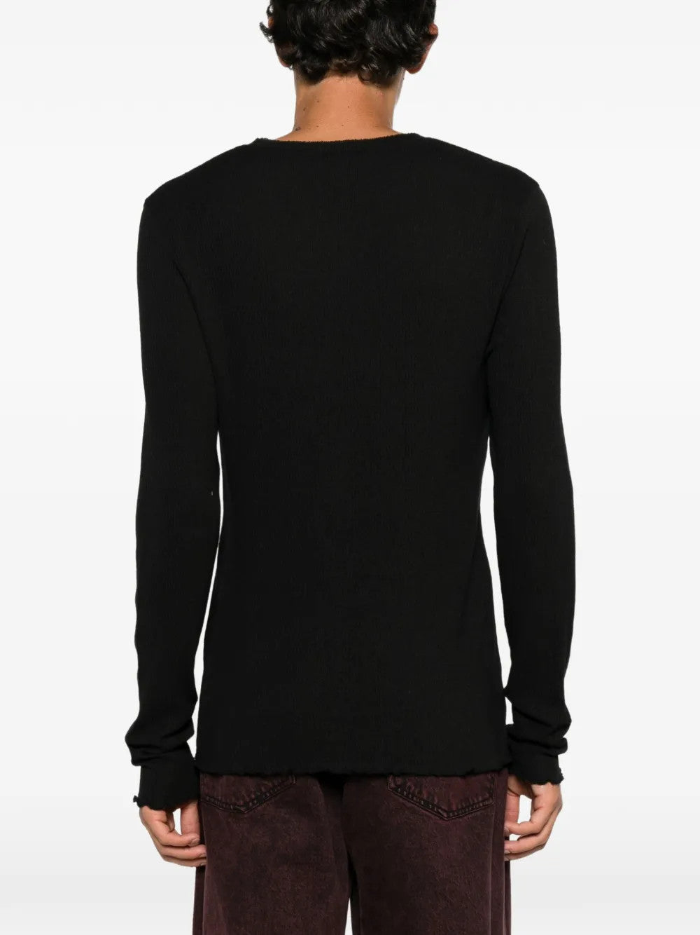 Black knitwear, full body view