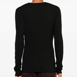 Black knitwear, full body view