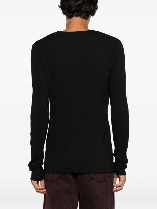 Black knitwear, full body view