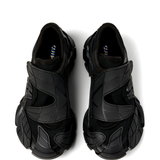 black sneakers, top view