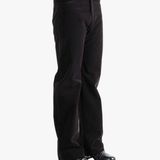 Black pants worn by a person, showing the pants  fit