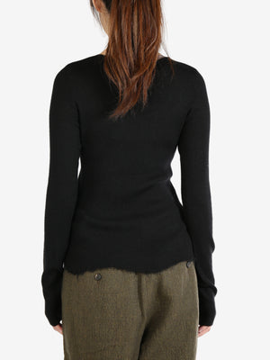 ZIGGY CHEN - Women Scoop Neck Ribbed Pull Over