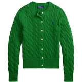 Green cardigan, front view
