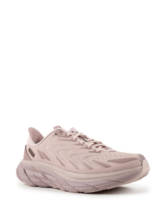 Pink shoes, front view