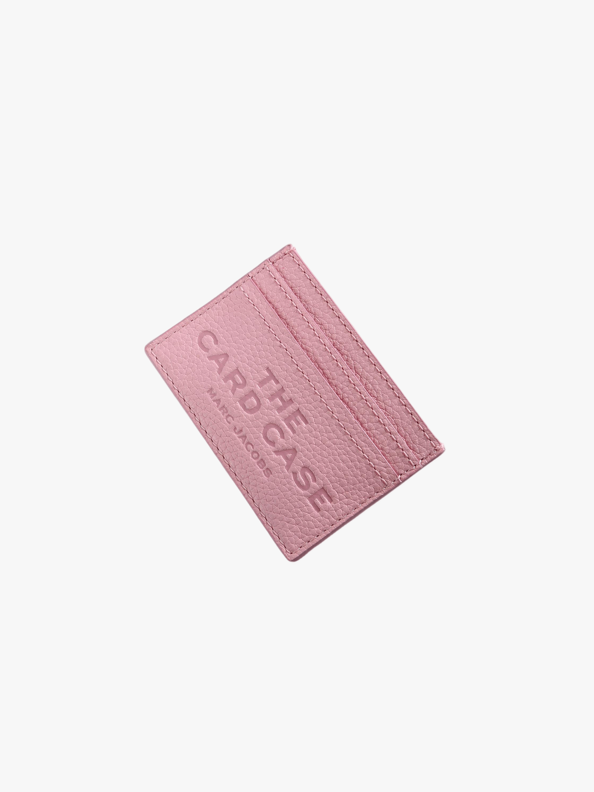 Pink card case, front view