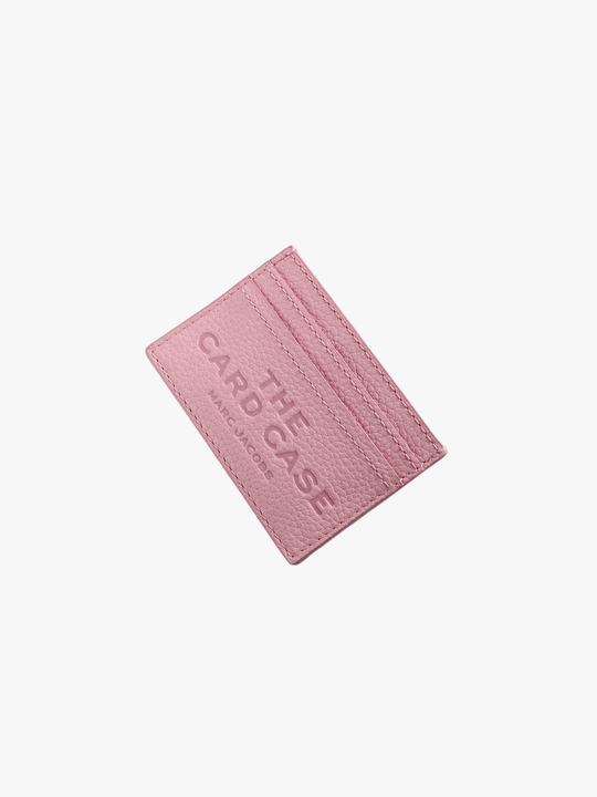 Pink card case, front view