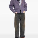 purple hoodie , full body view