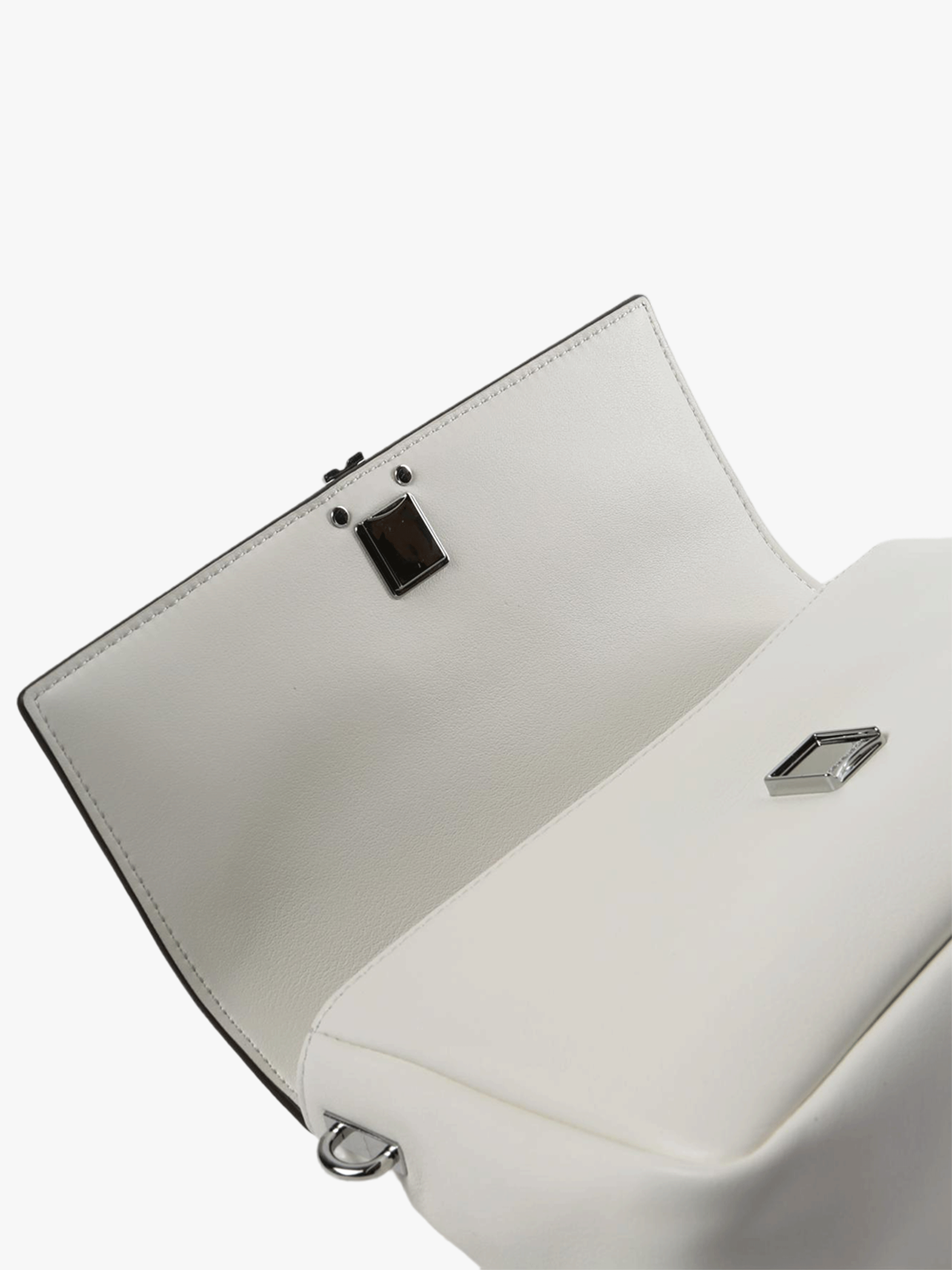 Close up of white bags, showing texture of the fabric