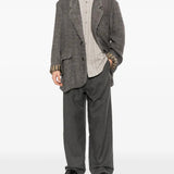 Grey blazer, full body view