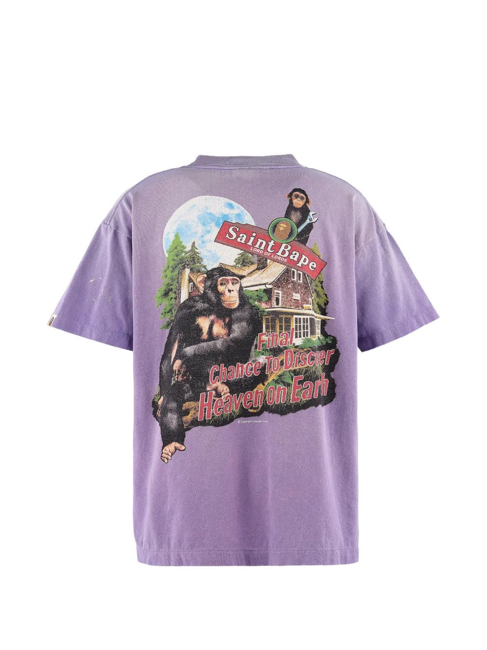 Purple t-shirt, back view