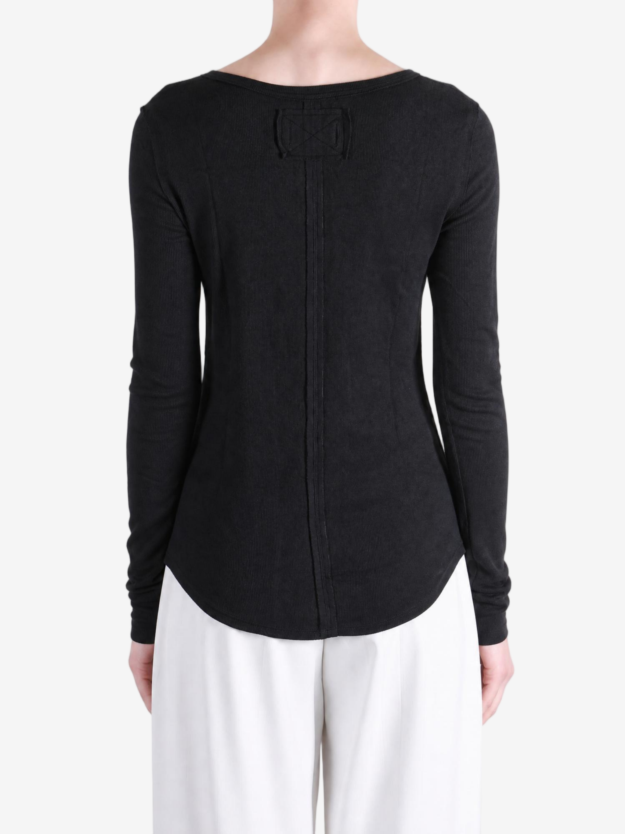 Black shirt, front view