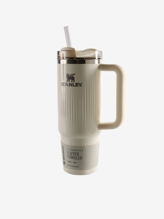 White tumbler, front view