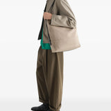 Tan bag, full body view
