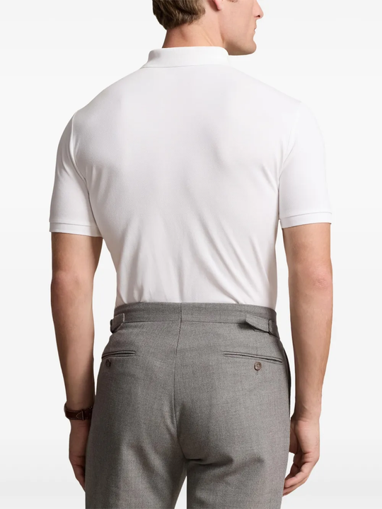 White tee, back view