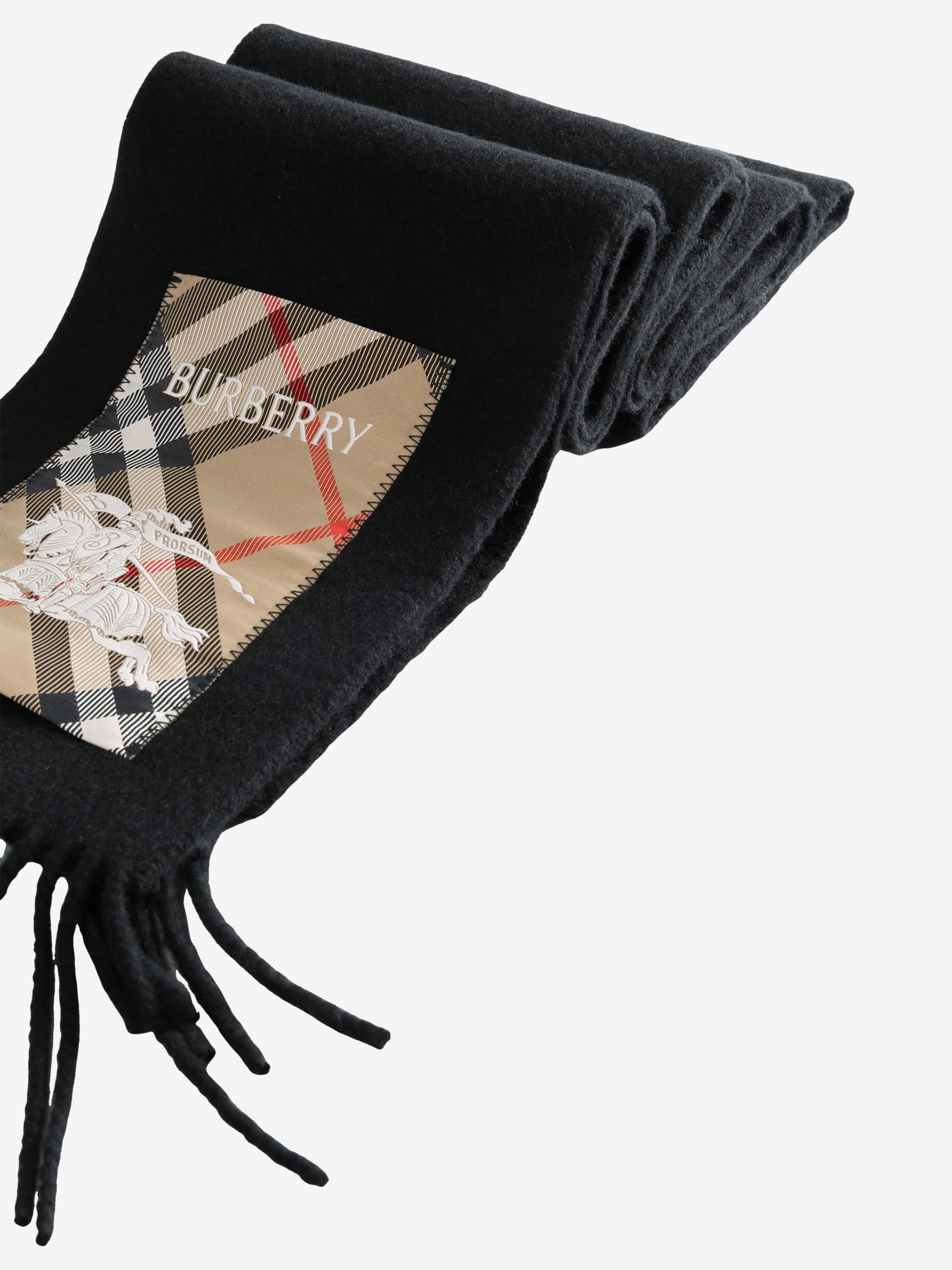 Close up of black scarf, showing texture of the fabric