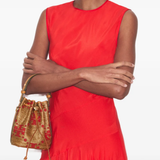 TORY BURCH - Women T Monogram Straw Mini Bucket Bag