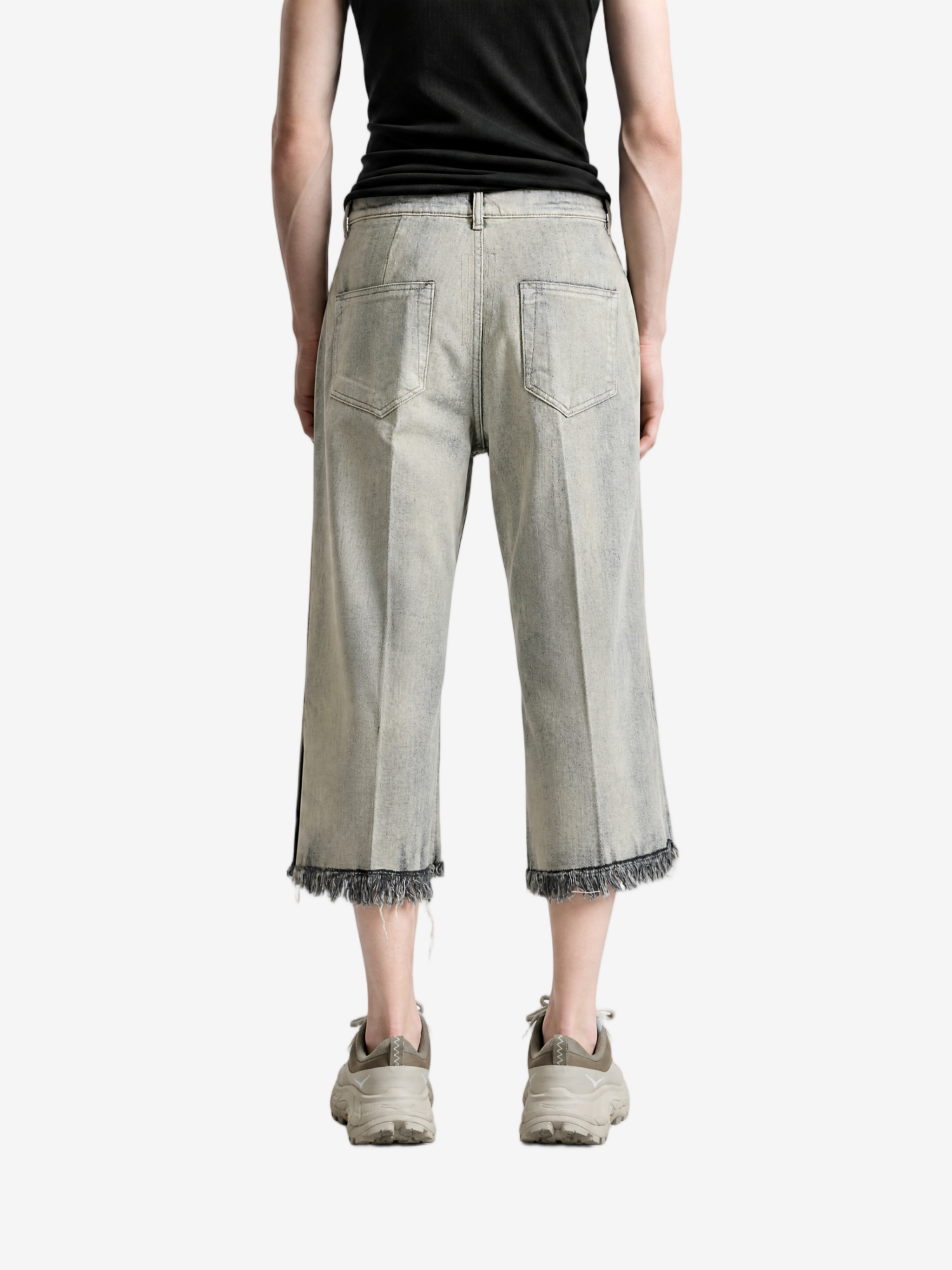 Grey pants, full body view