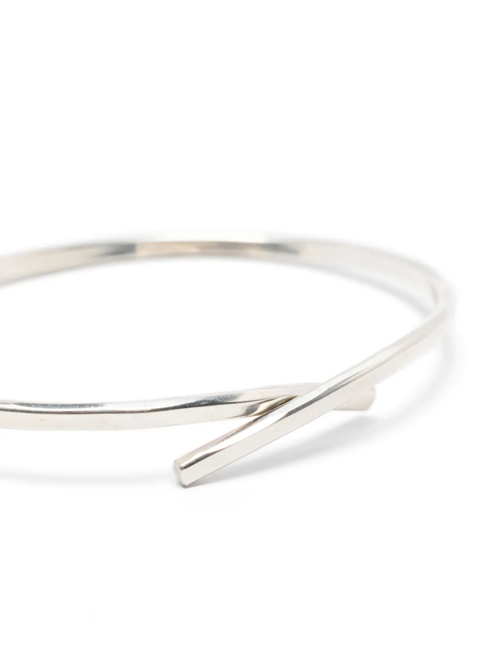 Close up of silver bracelet,showing texture of the silver fabric