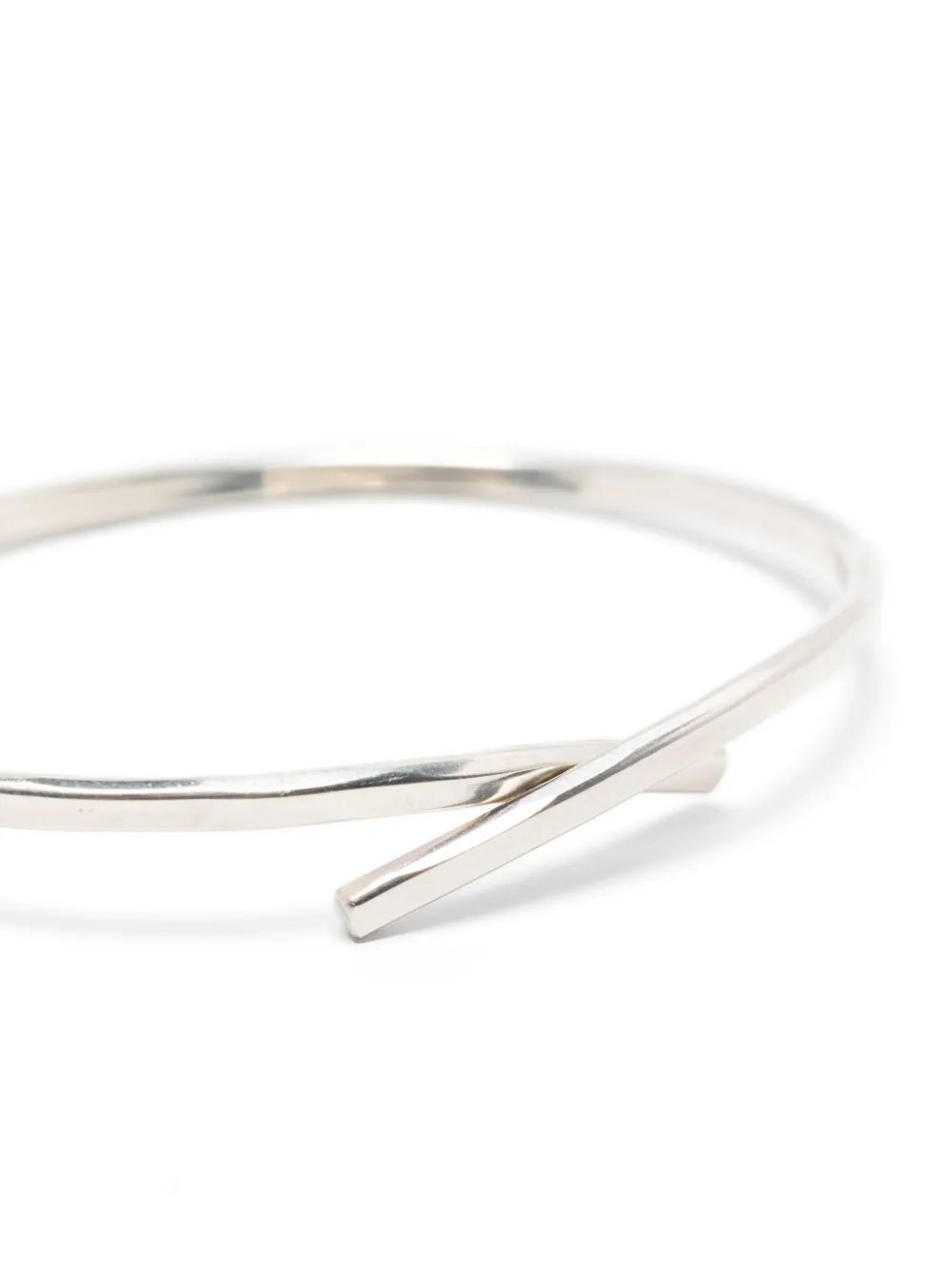 Close up of silver bracelet,showing texture of the silver fabric