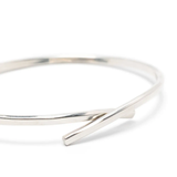 Close up of silver bracelet,showing texture of the silver fabric