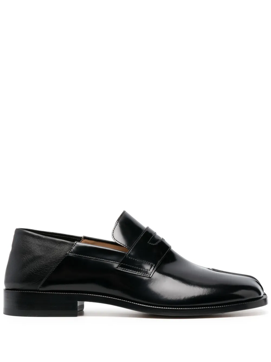 Black loafers,side view