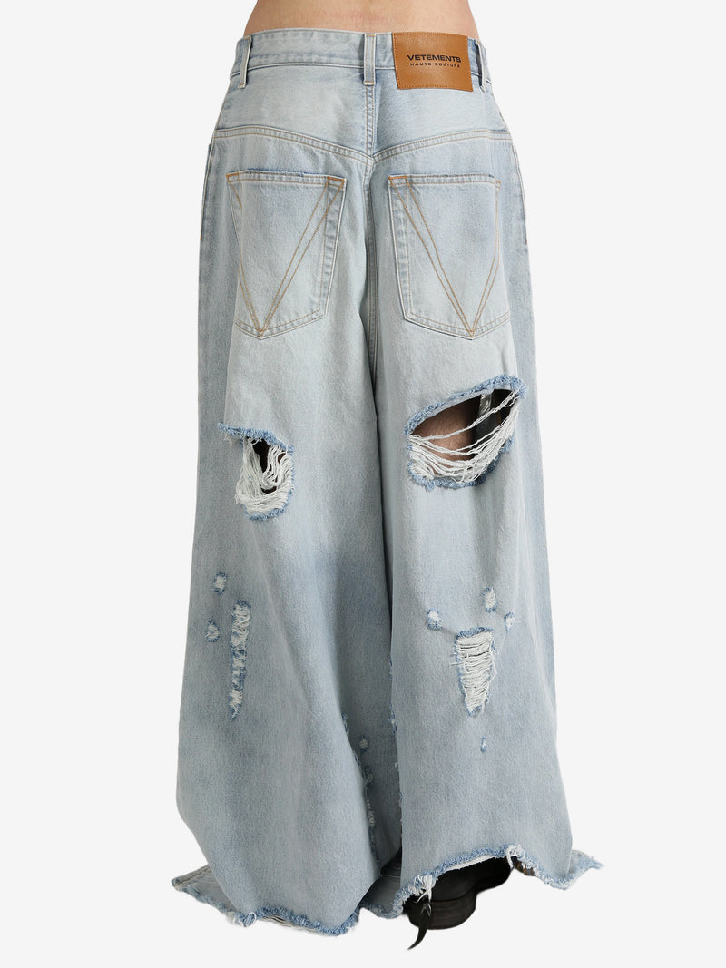 VETEMENTS - Unisex Ripped Big Shape Jeans