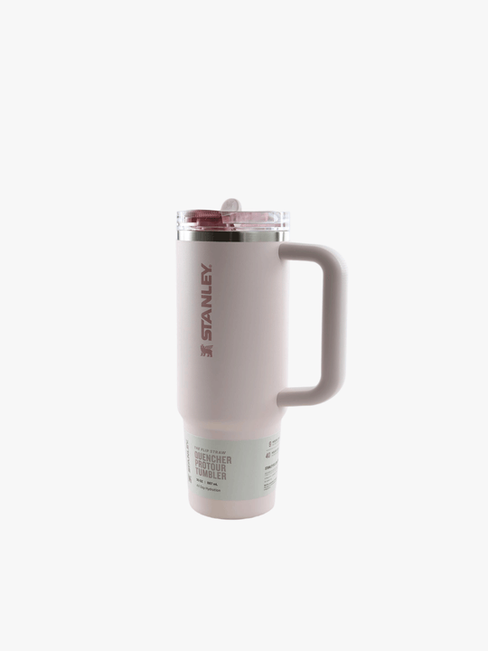 Pink tumbler, front view