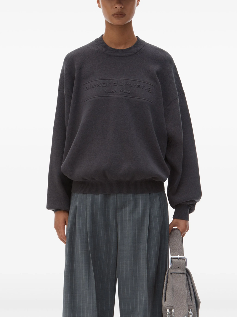 ALEXANDER WANG - Women Embossed Logo Ribbed Pull Over