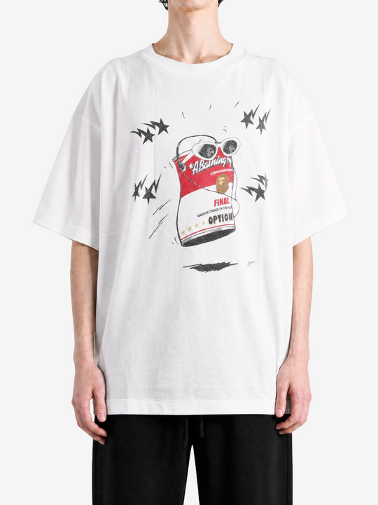 White t-shirt, full body view