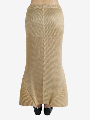 ISSEY MIYAKE - Women Wrapped Suede Like Pleats Skirt