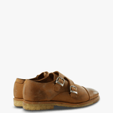 Tan shoes, side view