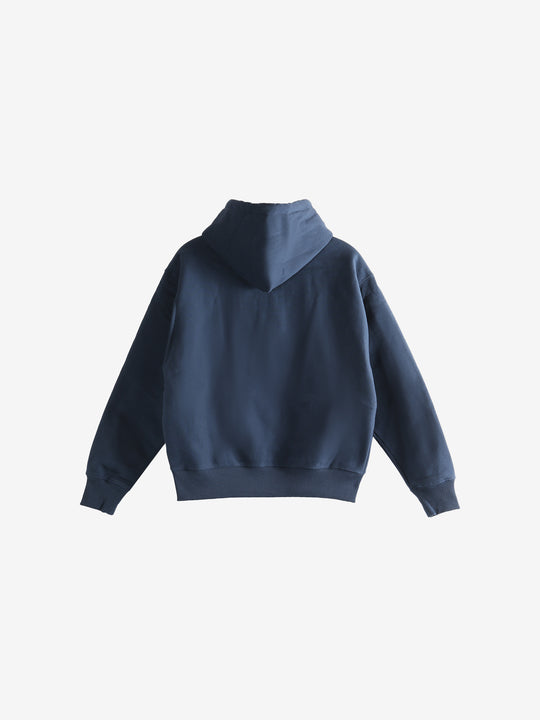 Navy blue hoodie,back view