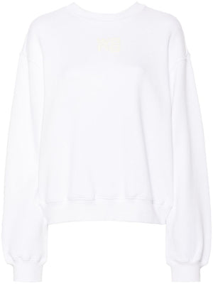 T BY ALEXANDER WANG - Women Essential Terry Crew Sweatshirt W/ Puff Paint Logo