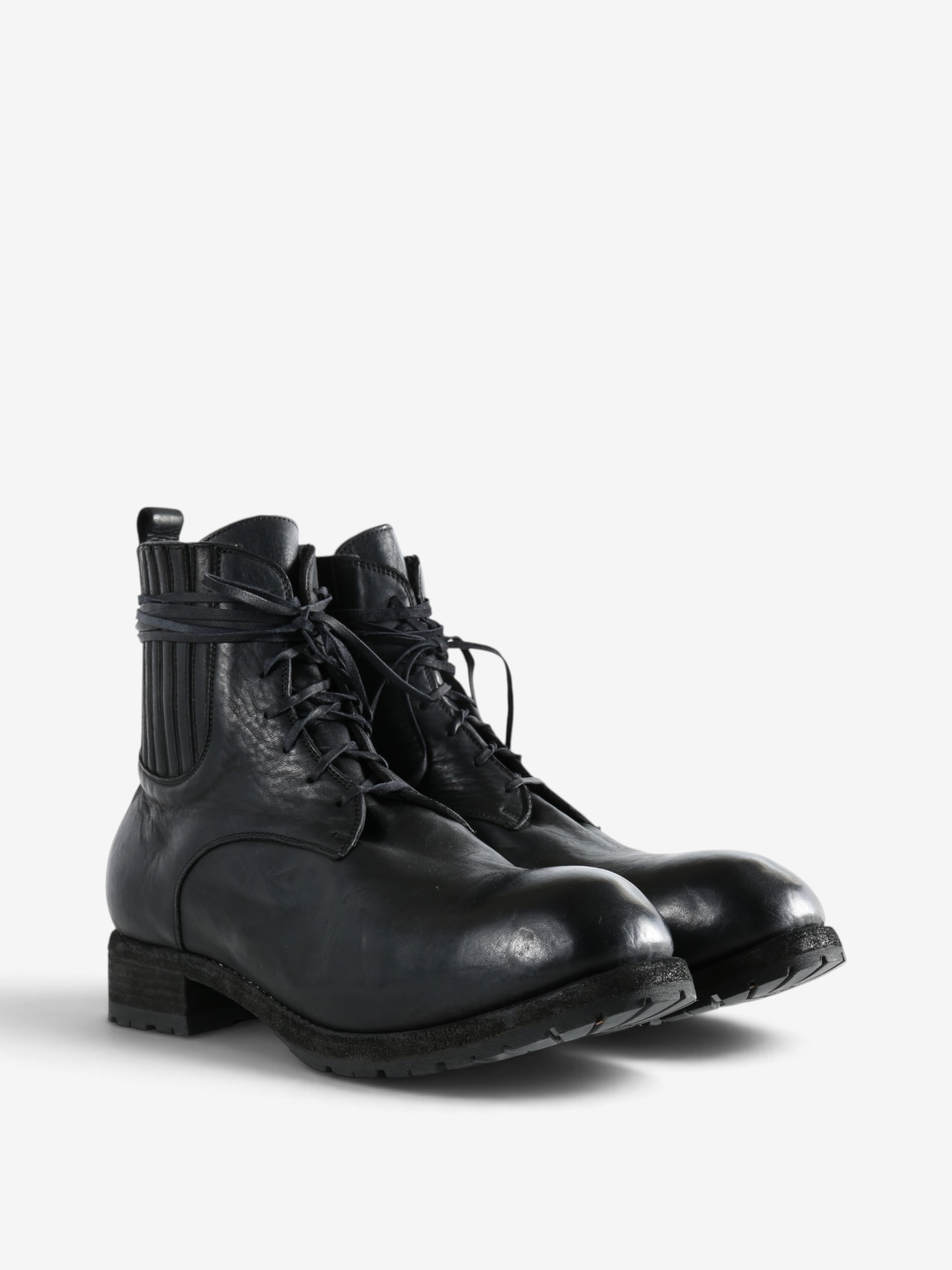 Black boots, front view