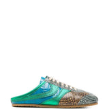 Green shoes, side view