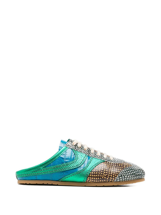 Green shoes, side view