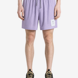 Purple shorts, full body view
