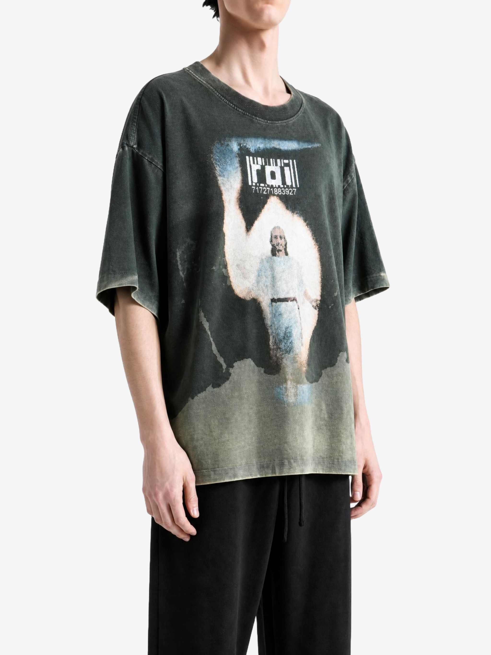 Black t-shirt, front view