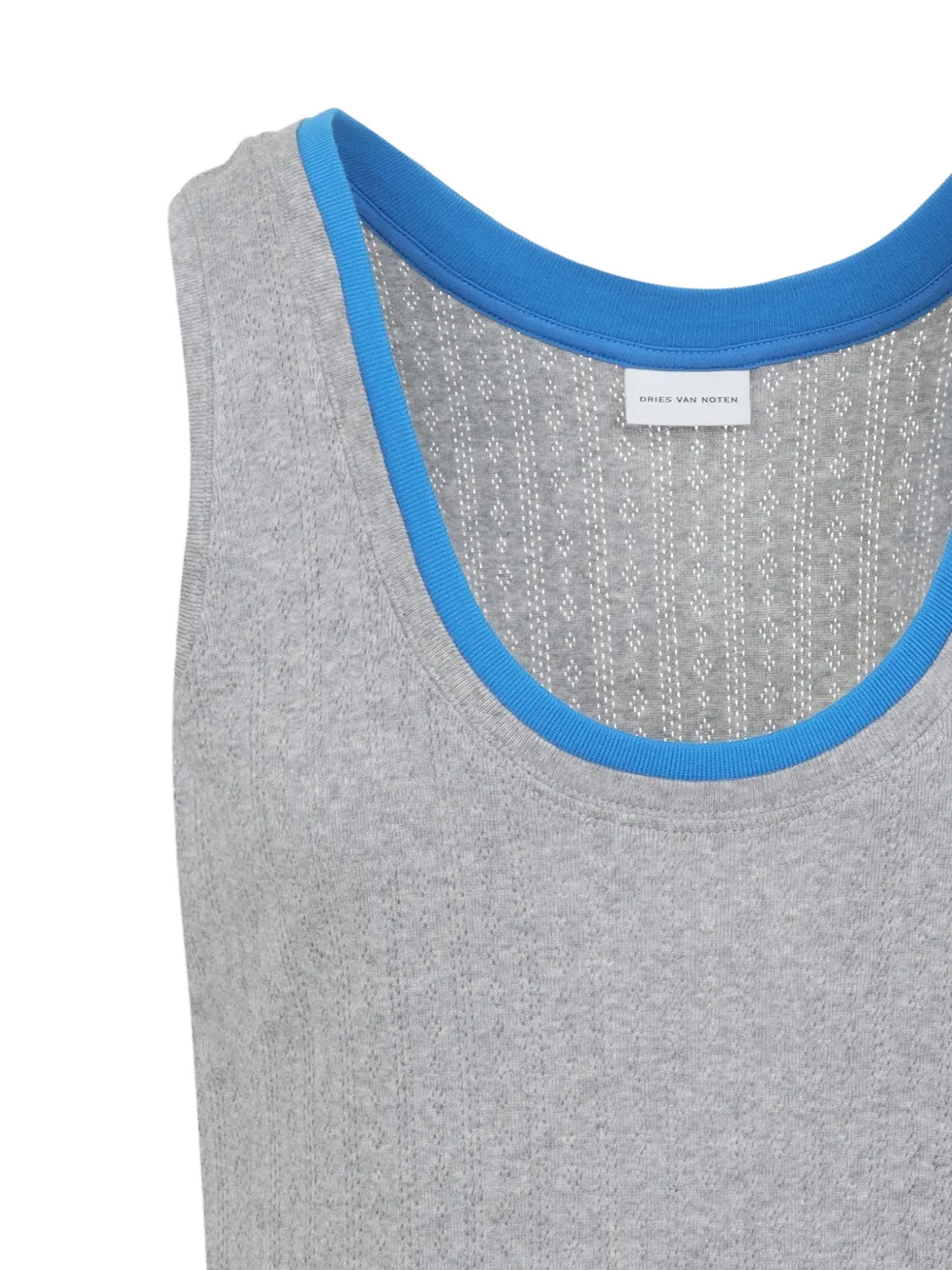 close up of grey tops , showing texture of the cotton fabric