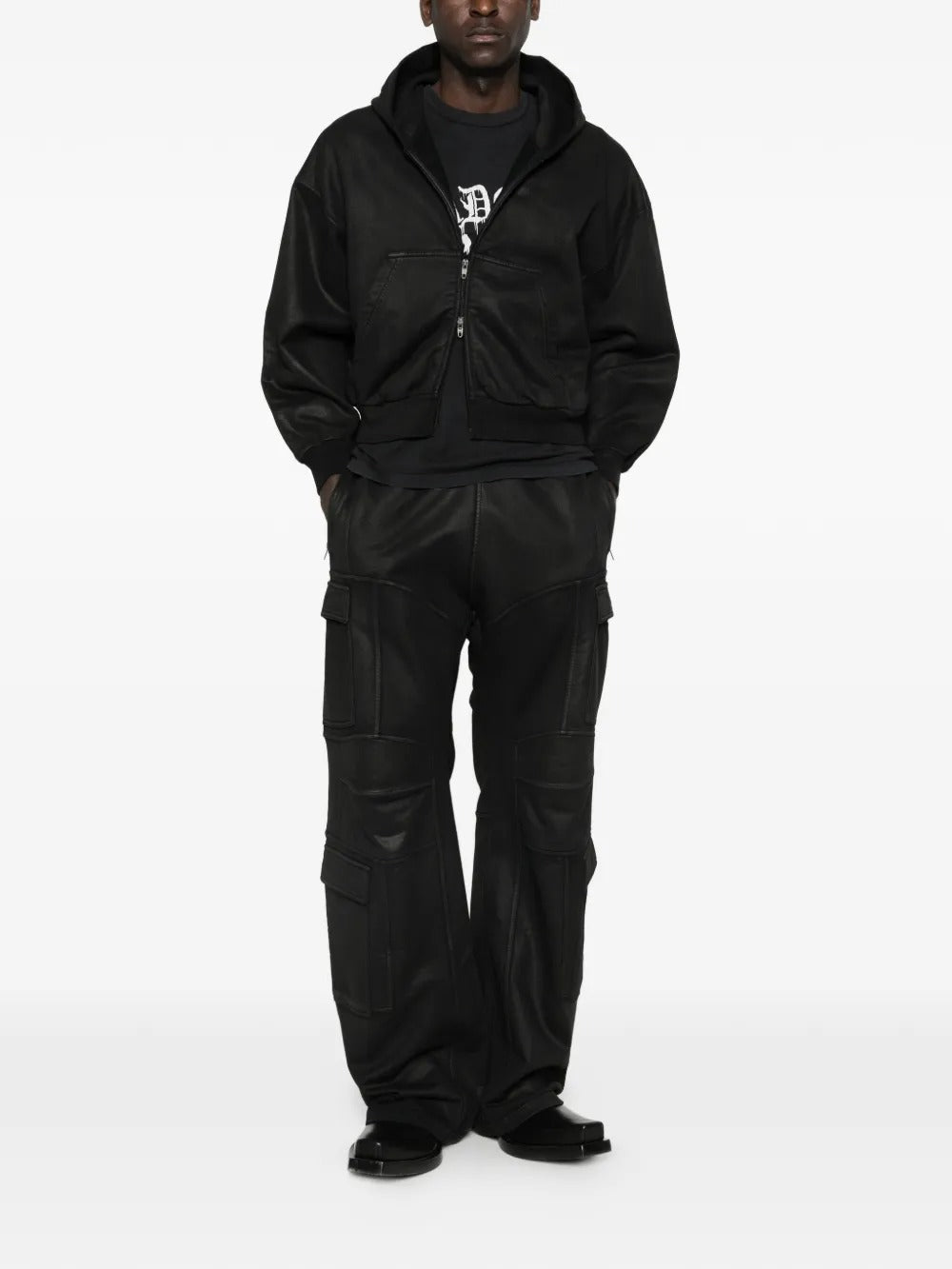 Black pants, full body view