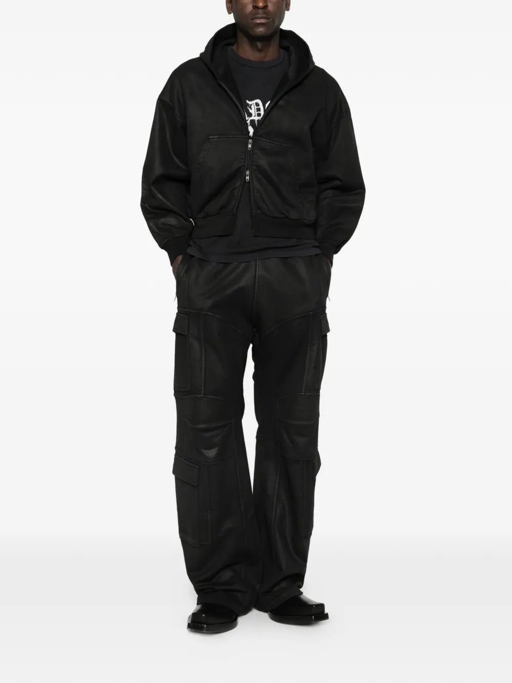 Black pants, full body view